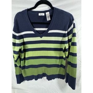 Liz Claiborne (Liz & Co.) women's V-neck sweater Ribbed Knit Size 1X